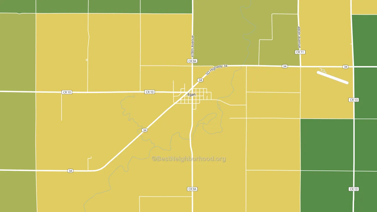 Egan, SD block-group voter-turnout map
