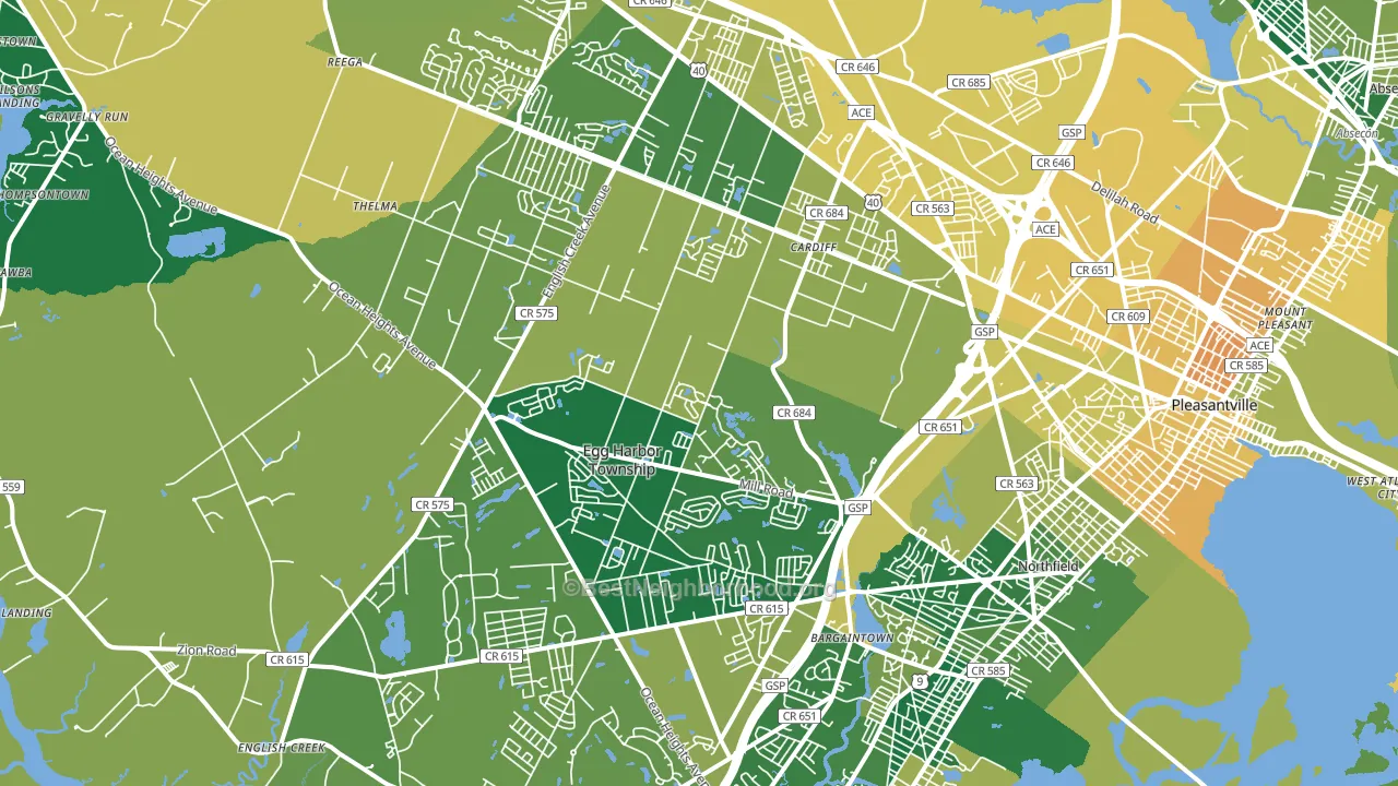 Egg Harbor Township, NJ block-group voter-turnout map