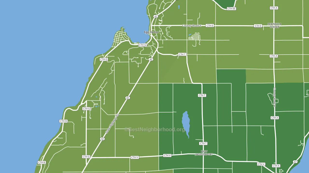Egg Harbor, WI block-group voter-turnout map