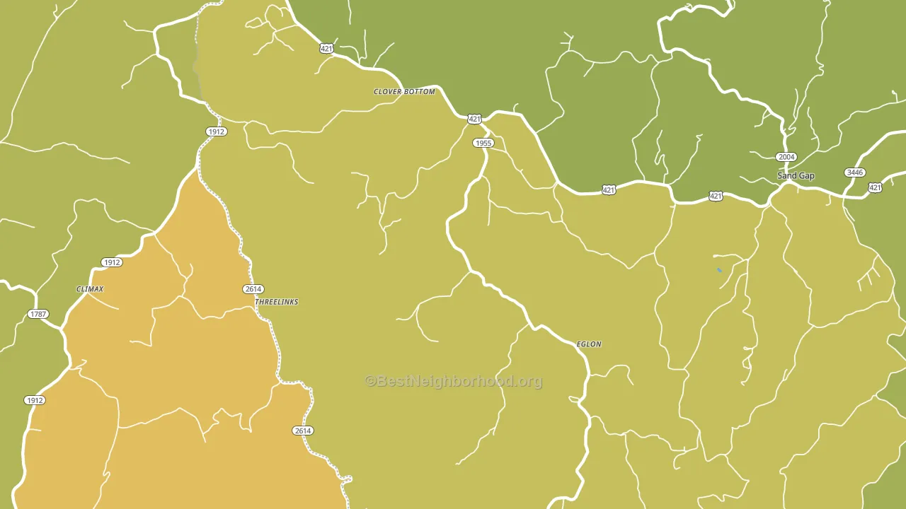 Eglon, KY block-group voter-turnout map