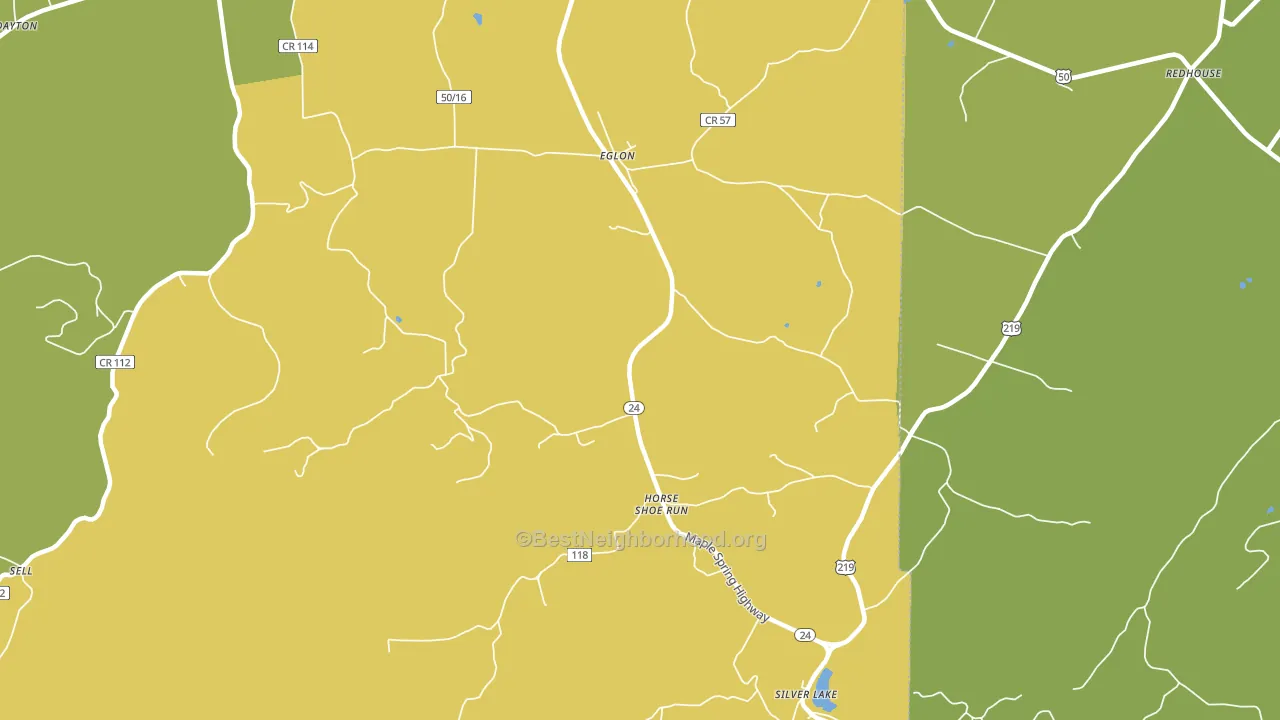 Eglon, WV block-group voter-turnout map