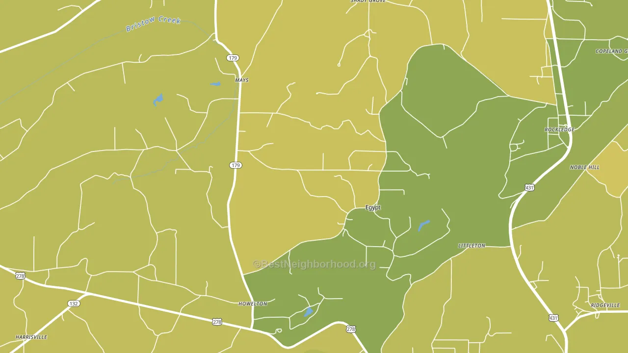 Egypt, AL block-group voter-turnout map