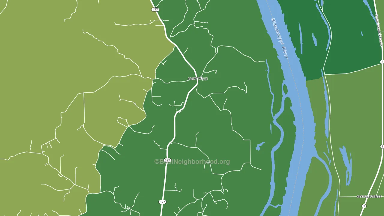 Egypt Mills, MO block-group voter-turnout map