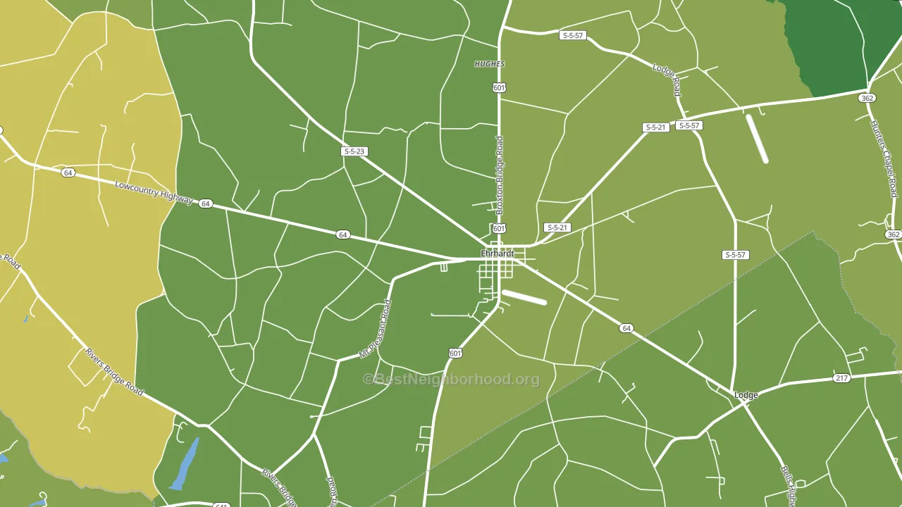 Ehrhardt, SC block-group voter-turnout map