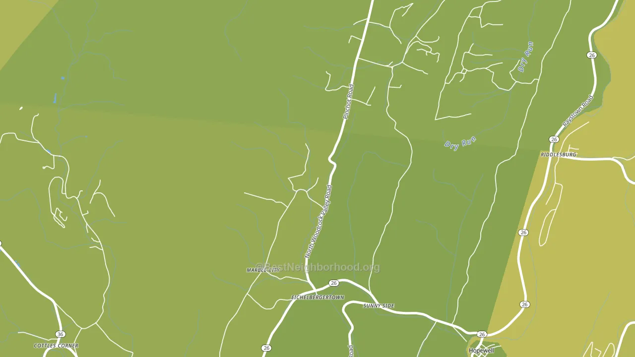 Eichelbergertown, PA block-group voter-turnout map