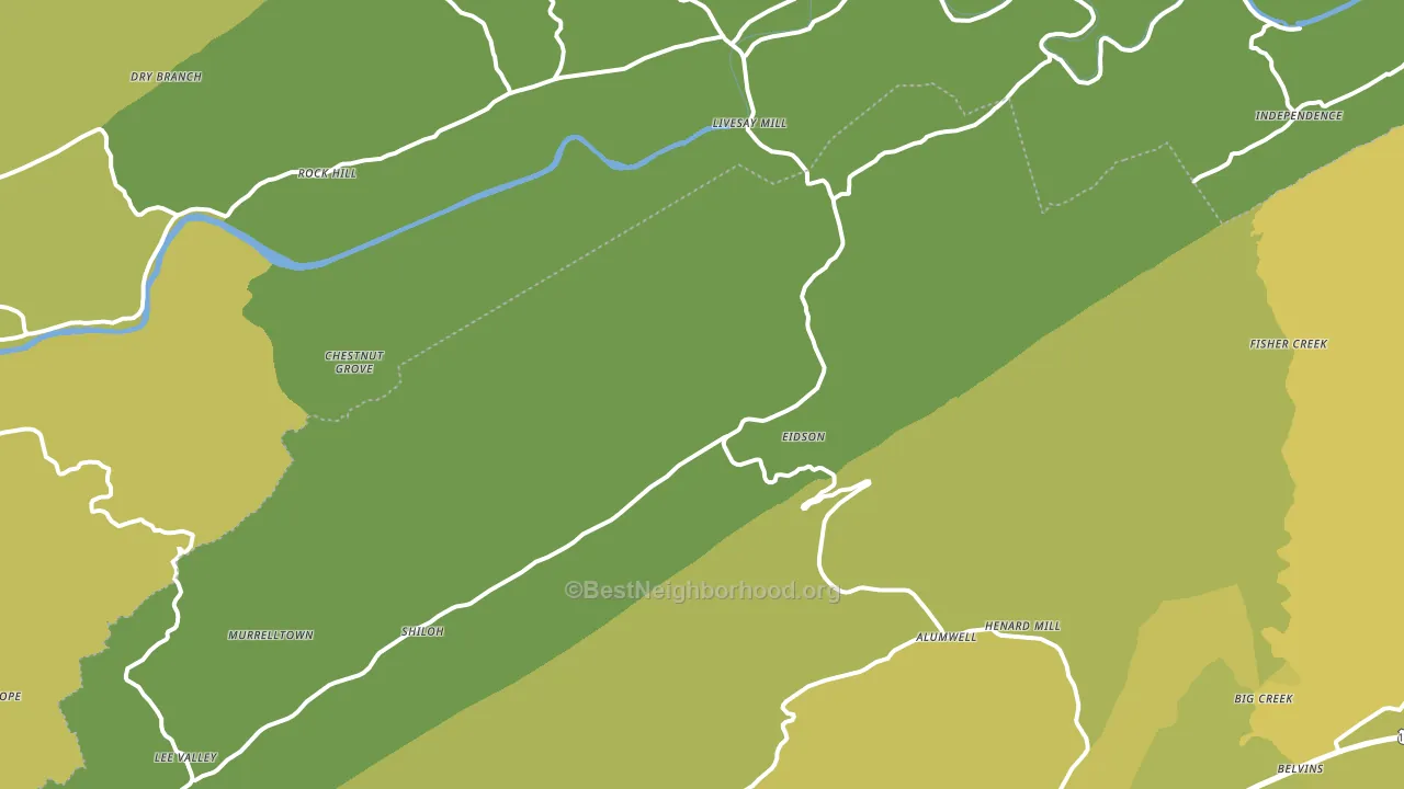 Eidson, TN block-group voter-turnout map
