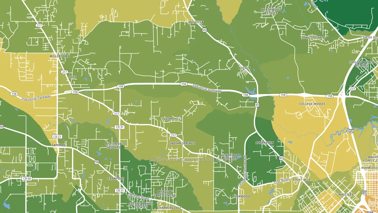 Eight Mile, AL block-group voter-turnout map