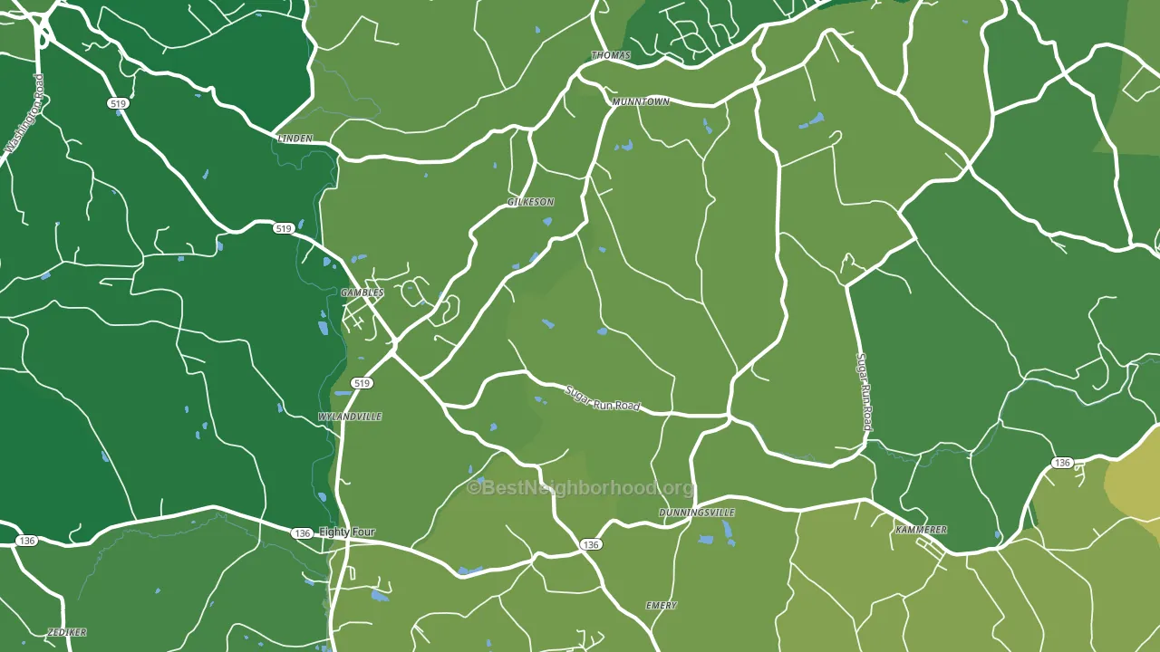 Eighty Four, PA block-group voter-turnout map