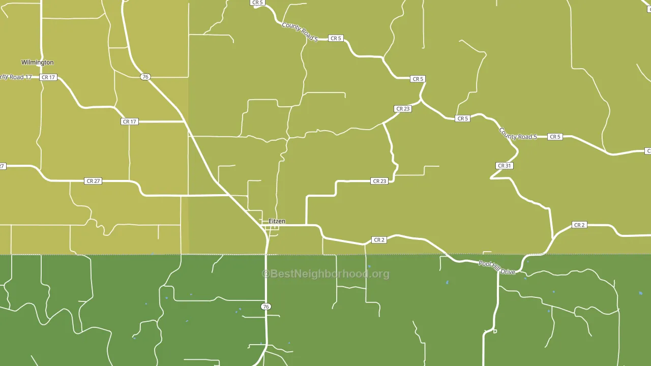 Eitzen, MN block-group voter-turnout map
