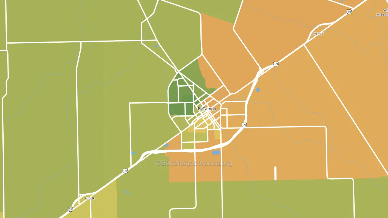 El Campo, TX block-group voter-turnout map