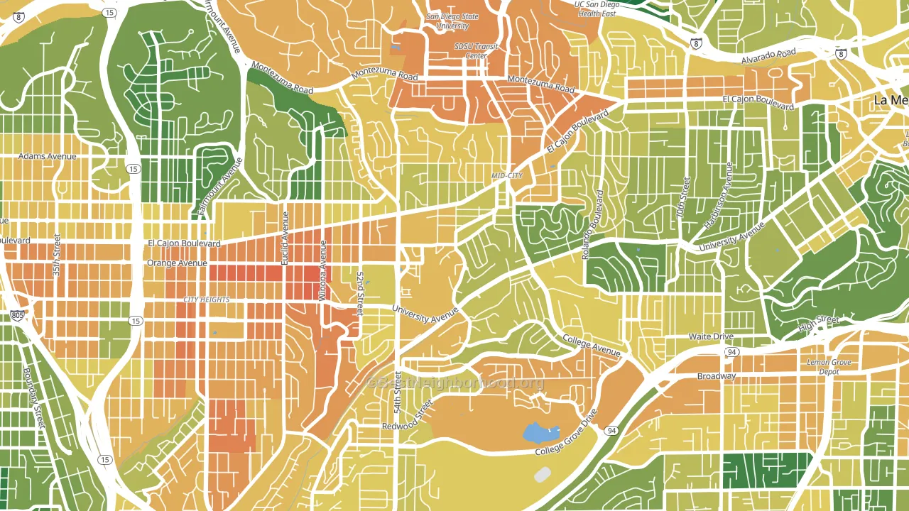 El Cerritos, San Diego, CA block-group voter-turnout map