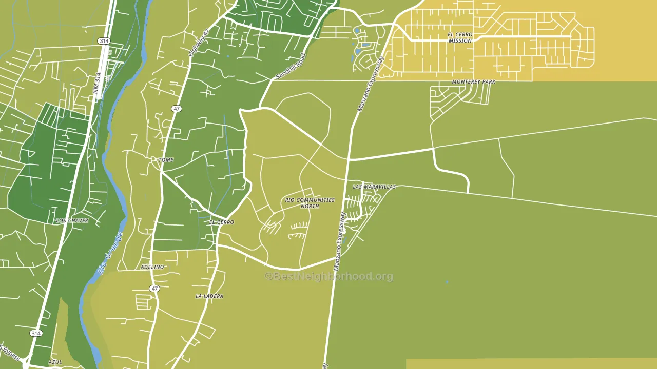 El Cerro, NM block-group voter-turnout map