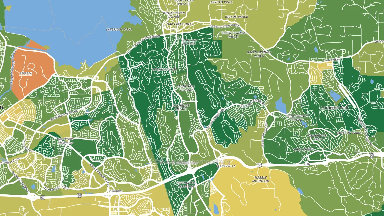 El Dorado Hills, CA block-group voter-turnout map