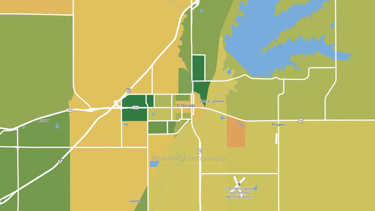 El Dorado, KS block-group voter-turnout map