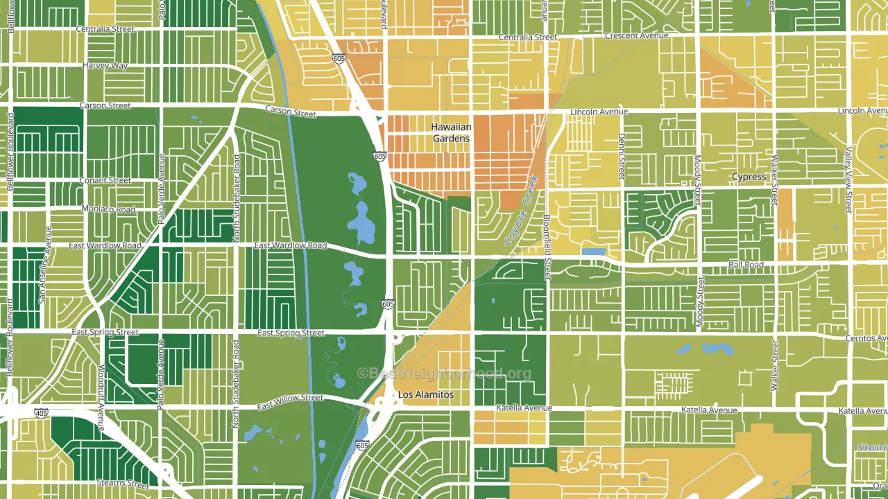 El Dorado Park, Long Beach, CA block-group voter-turnout map