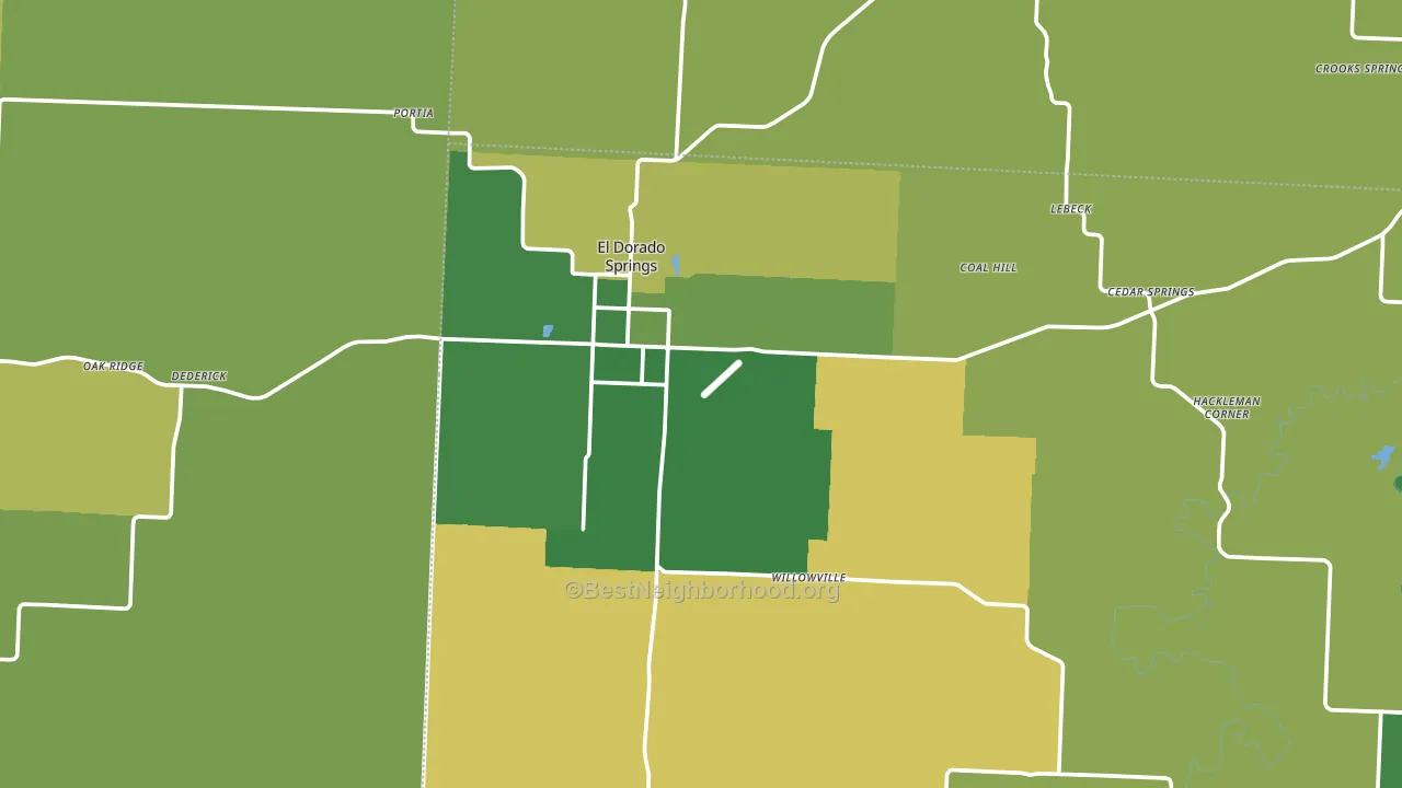 El Dorado Springs, MO block-group voter-turnout map