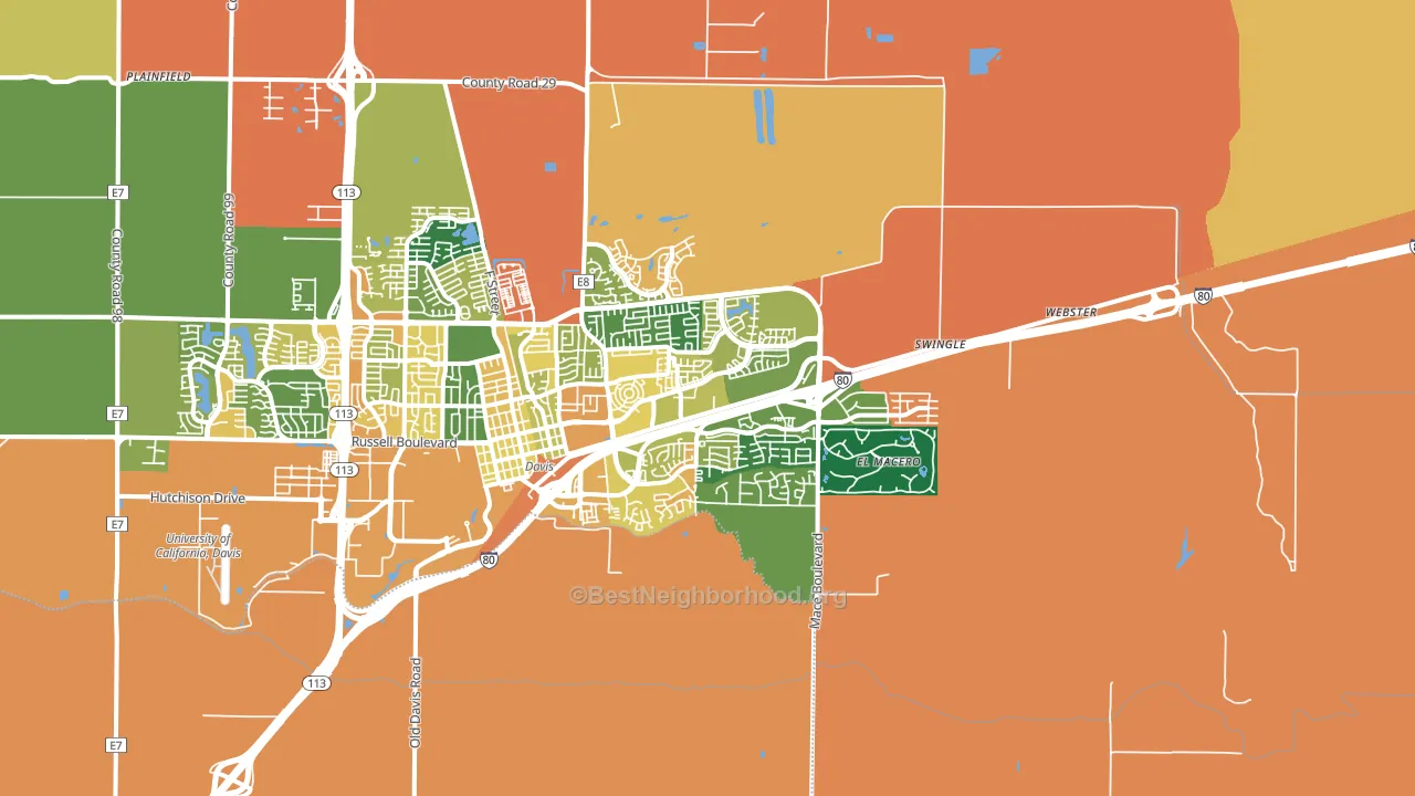 El Macero, CA block-group voter-turnout map