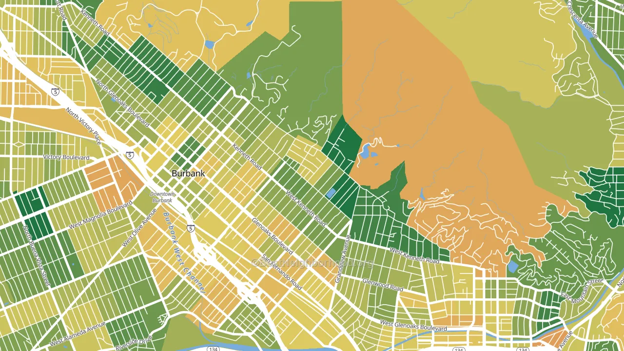 El Miradero, Glendale, CA block-group voter-turnout map
