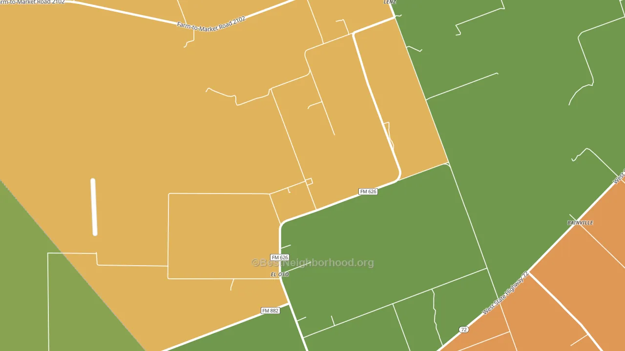 El Oso, TX block-group voter-turnout map