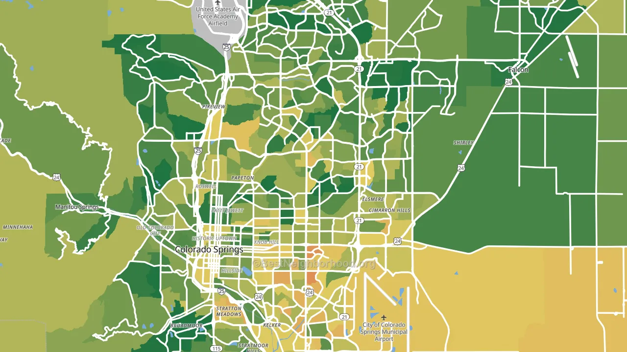 El Paso County, CO block-group voter-turnout map