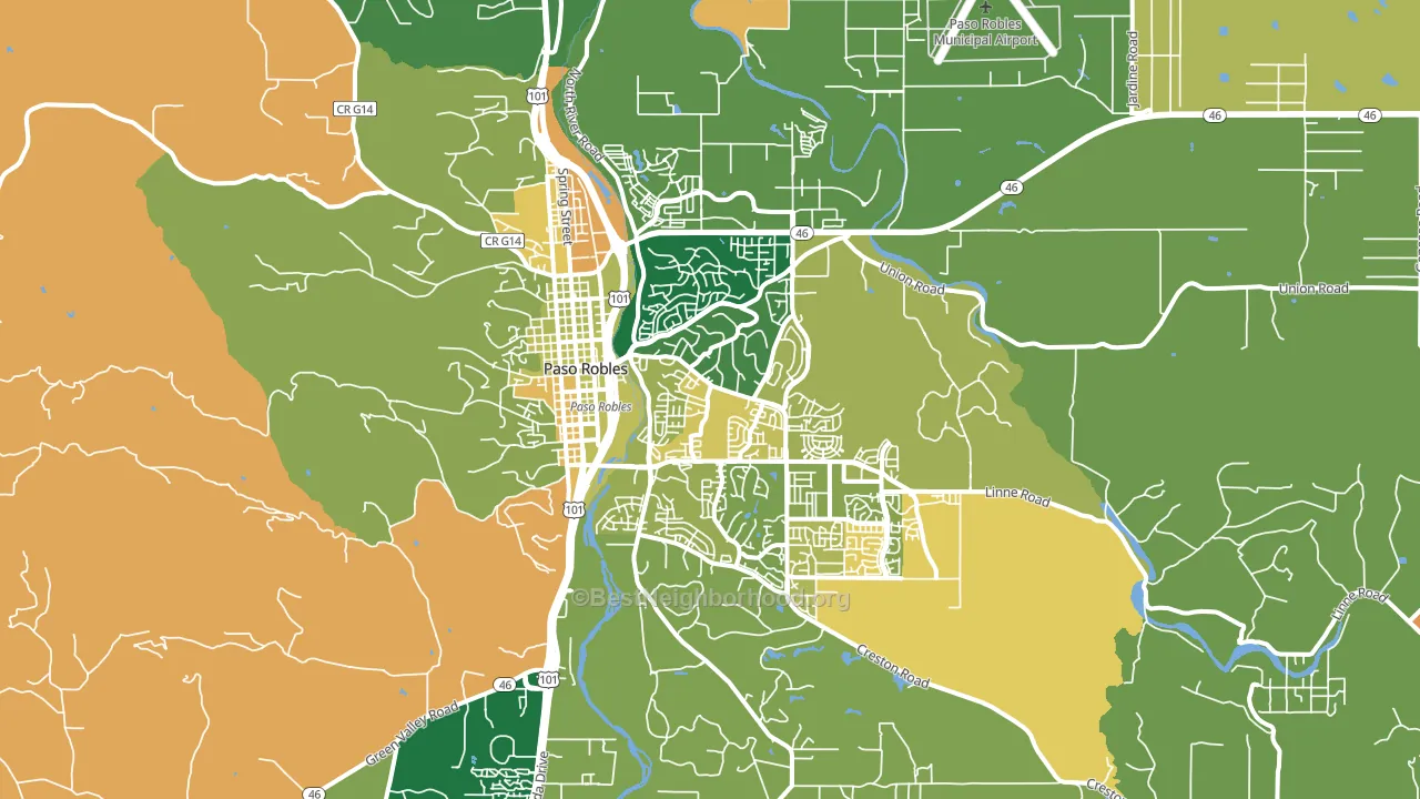 El Paso de Robles, CA block-group voter-turnout map