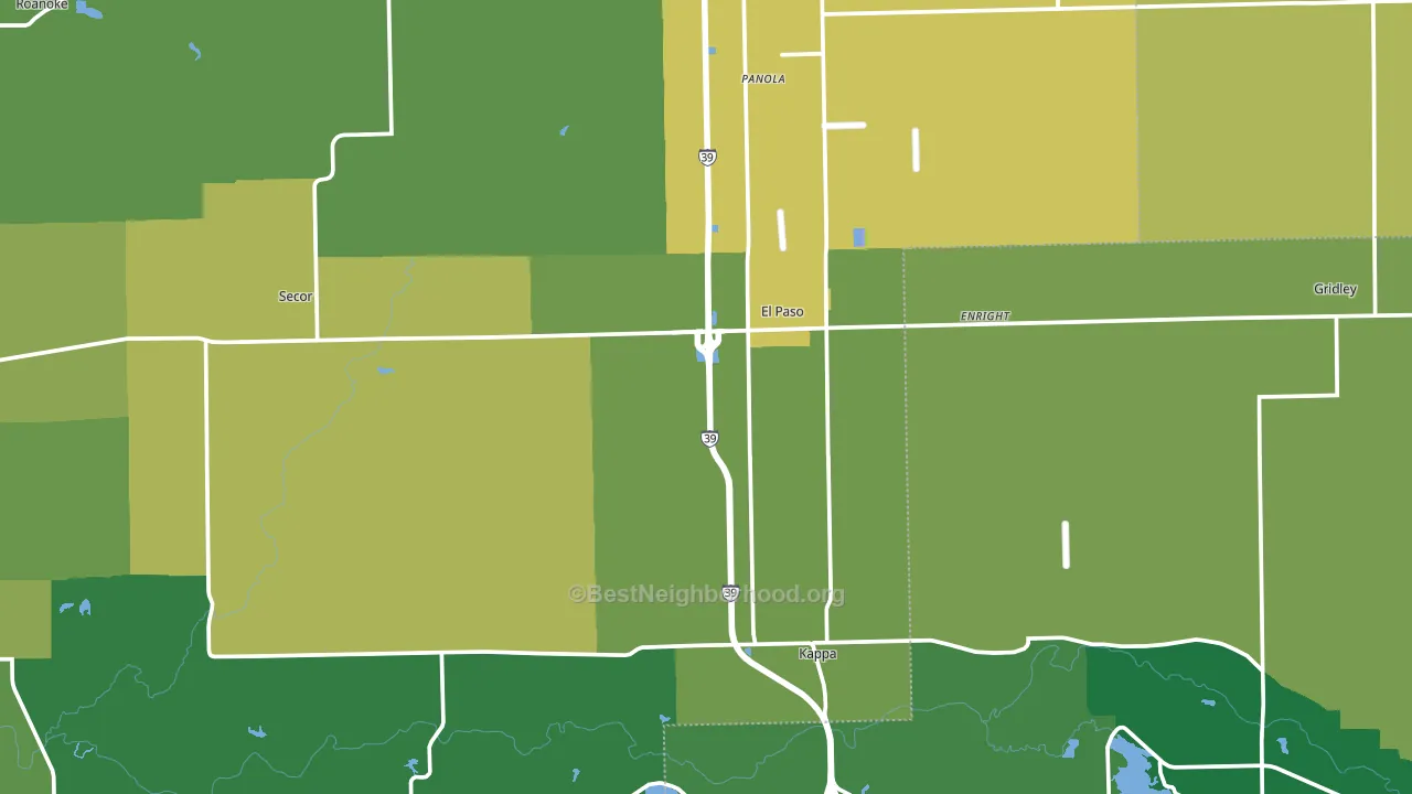 El Paso, IL block-group voter-turnout map
