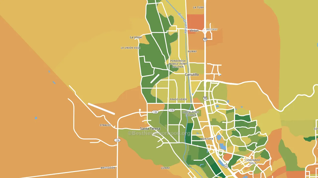 El Paso, NM block-group voter-turnout map