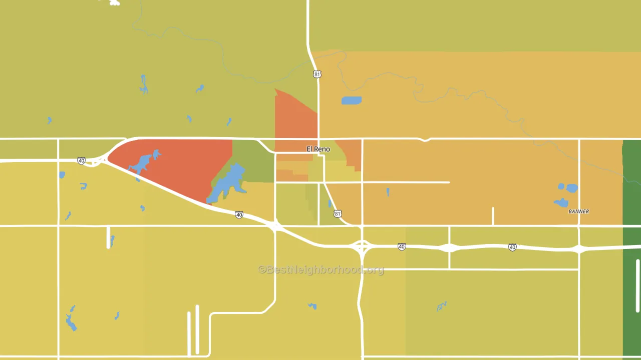 El Reno, OK block-group voter-turnout map