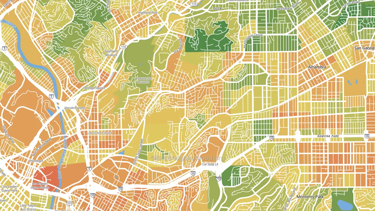 El Sereno, Los Angeles, CA block-group voter-turnout map
