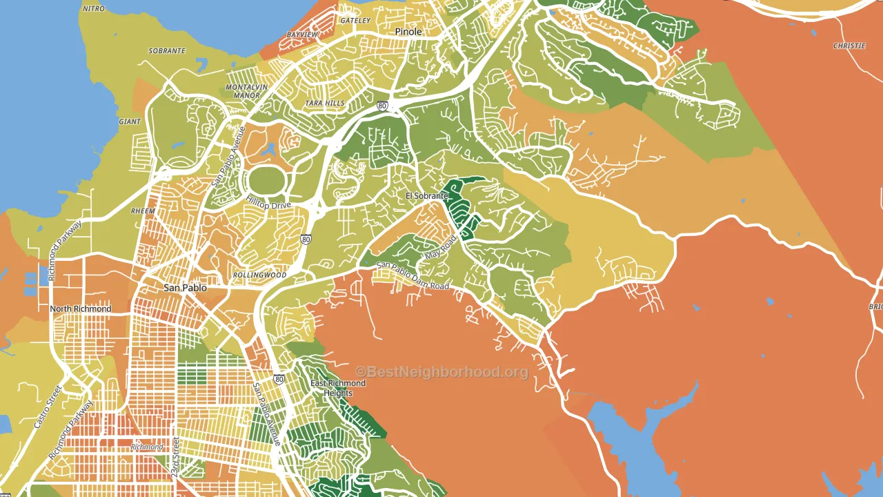 El Sobrante, CA block-group voter-turnout map