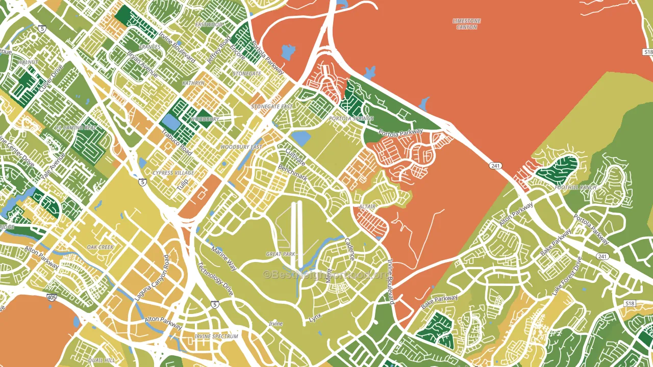 El Toro Marine Air Station, Irvine, CA block-group voter-turnout map