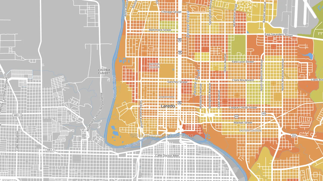 El Trece, Laredo, TX block-group voter-turnout map