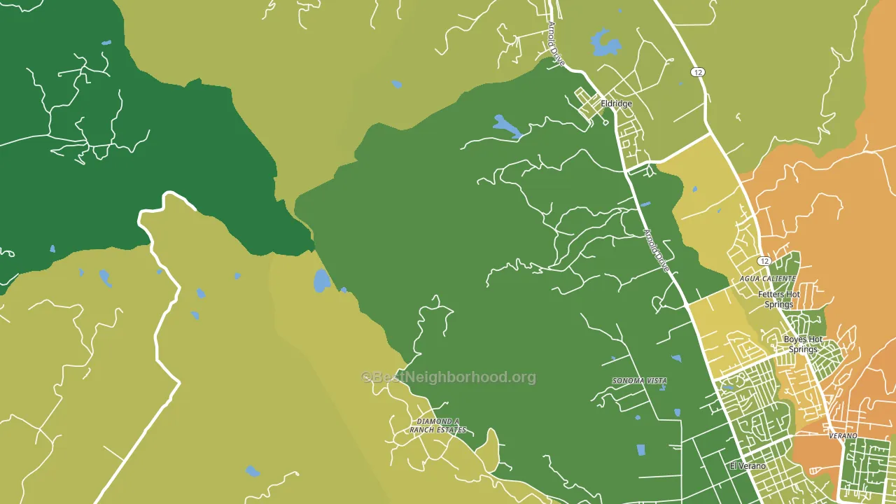 El Verano, CA block-group voter-turnout map