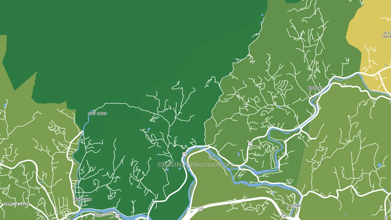 Ela, NC block-group voter-turnout map