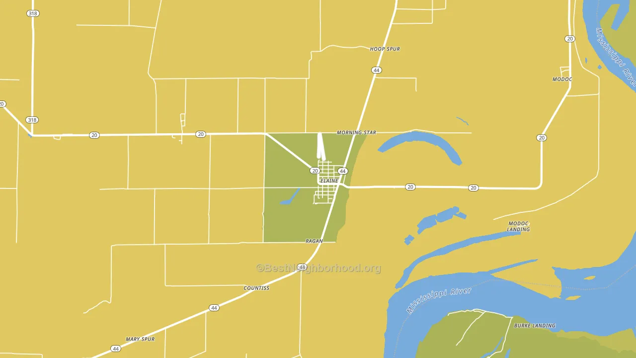 Elaine, AR block-group voter-turnout map