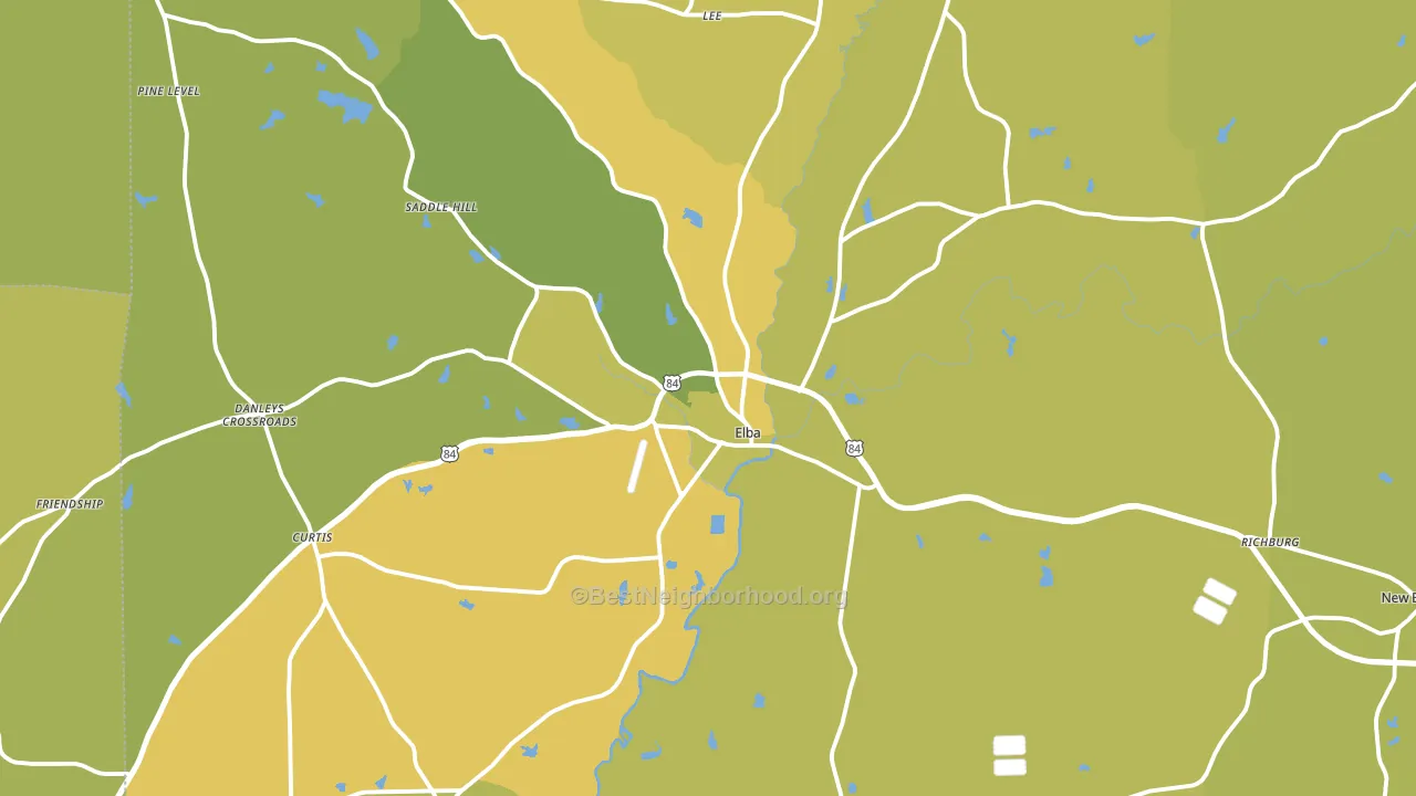 Elba, AL block-group voter-turnout map