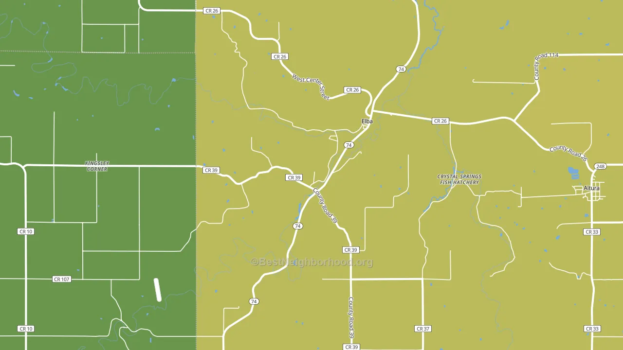 Elba, MN block-group voter-turnout map