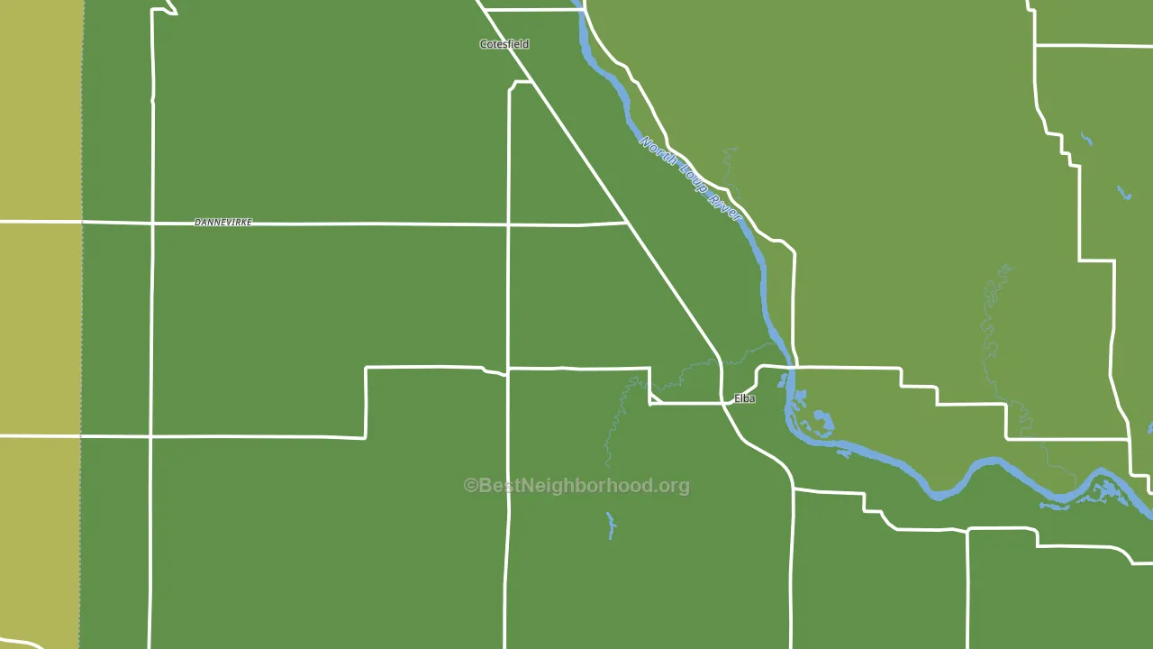 Elba, NE block-group voter-turnout map