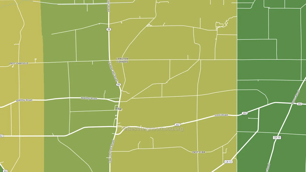 Elba, NY block-group voter-turnout map