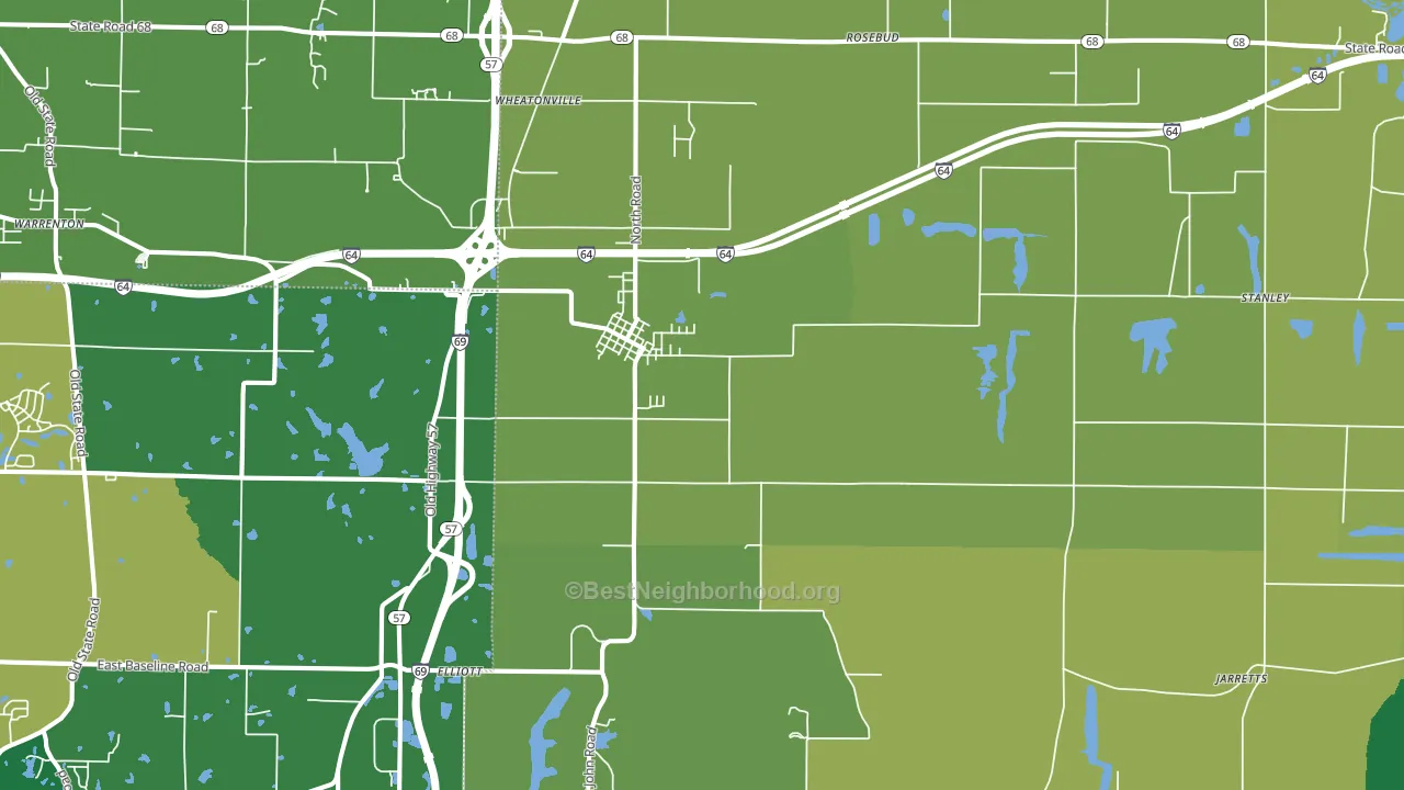 Elberfeld, IN block-group voter-turnout map