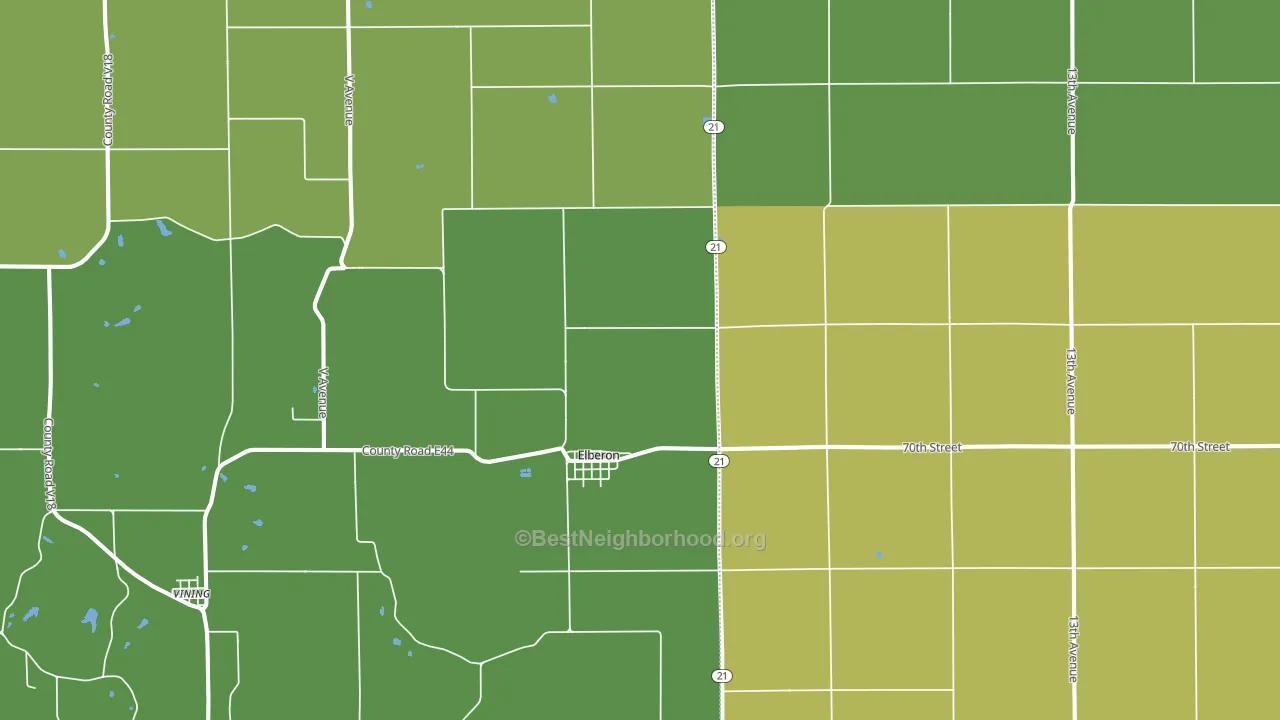 Elberon, IA block-group voter-turnout map