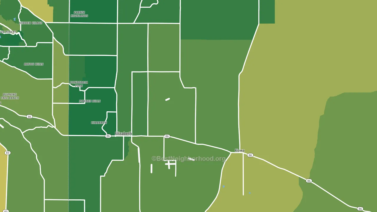 Elbert County, CO block-group voter-turnout map