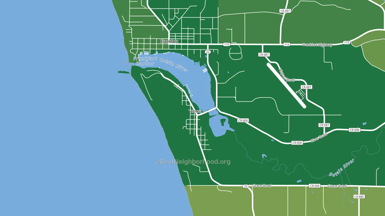 Elberta, MI block-group voter-turnout map