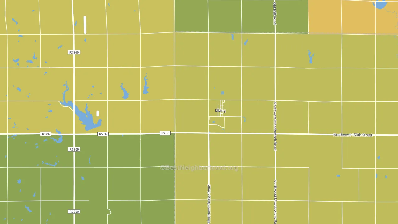 Elbing, KS block-group voter-turnout map