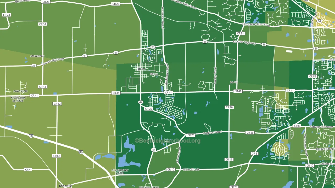 Elburn, IL block-group voter-turnout map