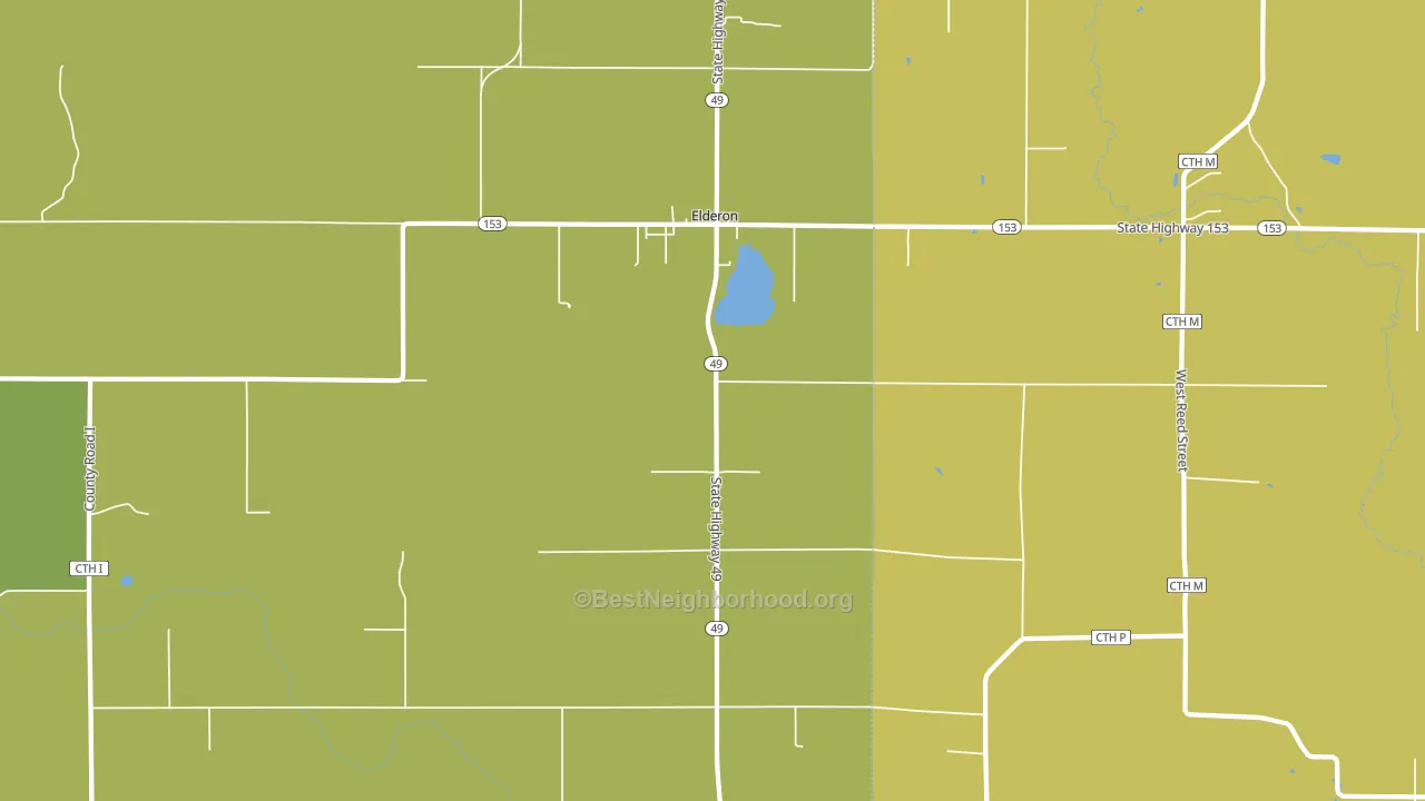 Elderon, WI block-group voter-turnout map