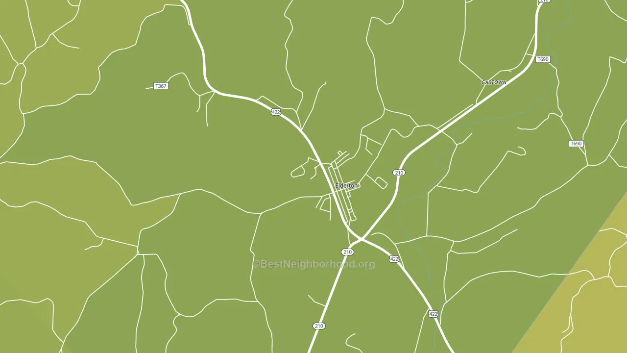 Elderton, PA block-group voter-turnout map