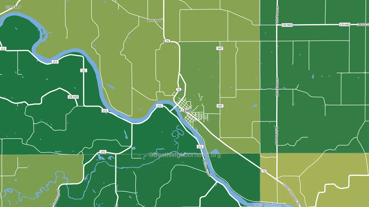Eldon, IA block-group voter-turnout map