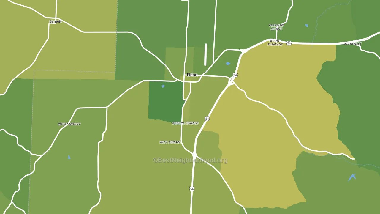 Eldon, MO block-group voter-turnout map