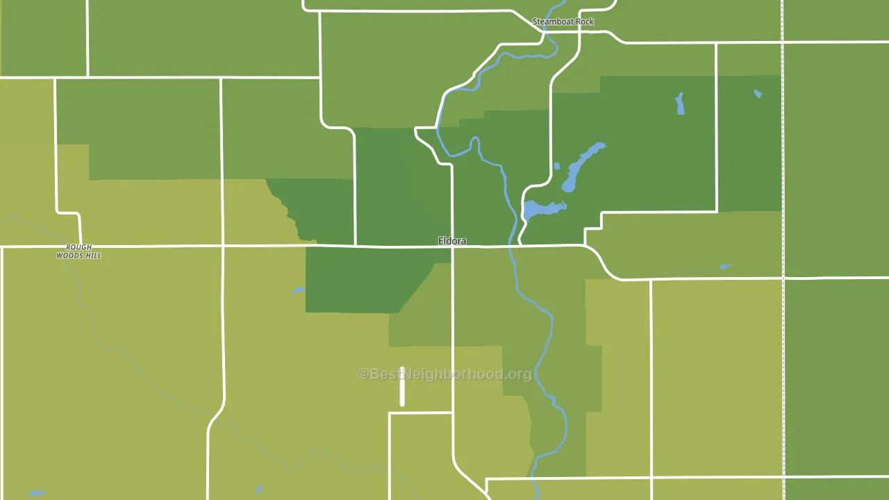 Eldora, IA block-group voter-turnout map